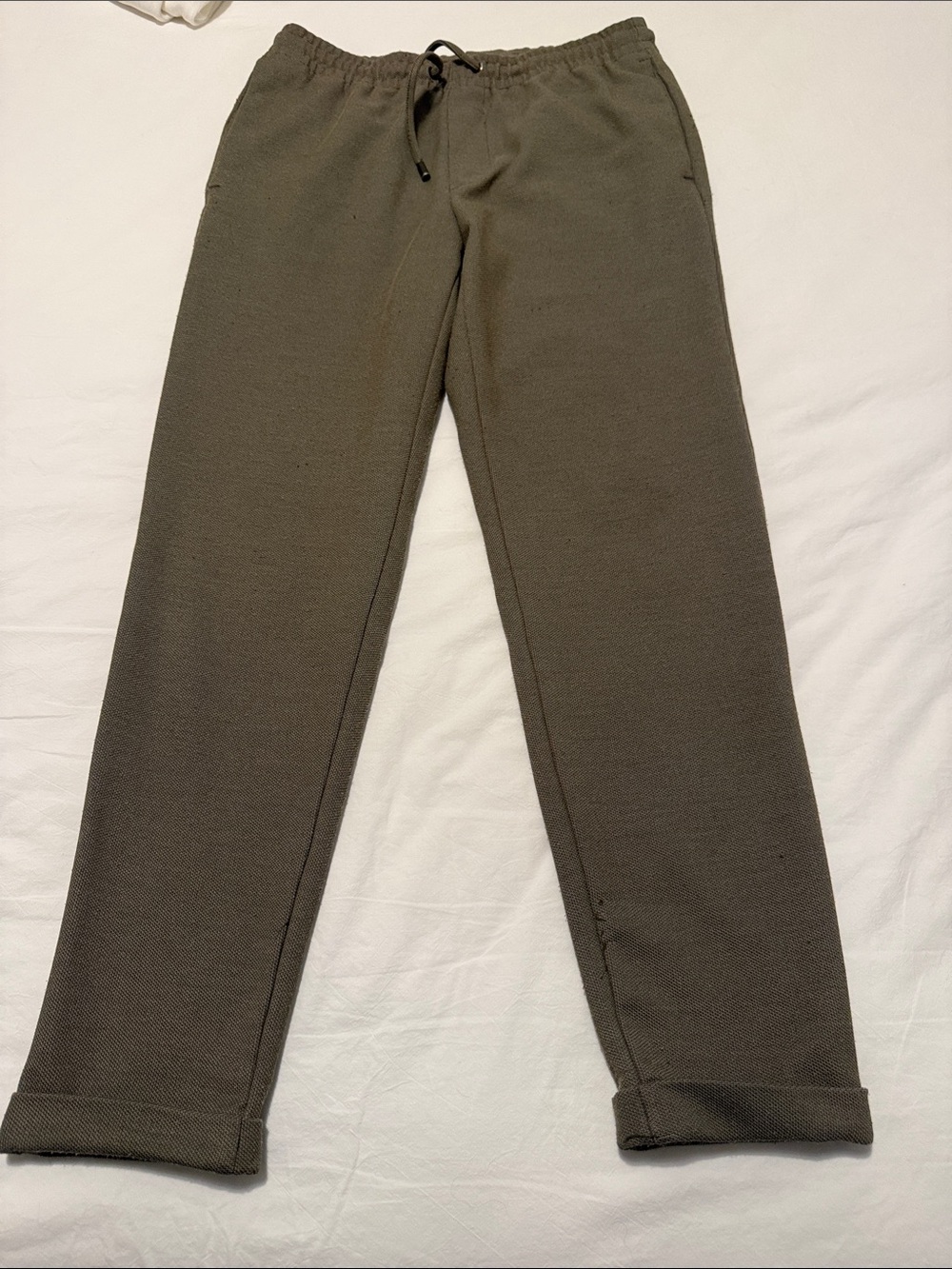 Zara Olive Drawstring Casual Pants, Size S Men (or Women?)